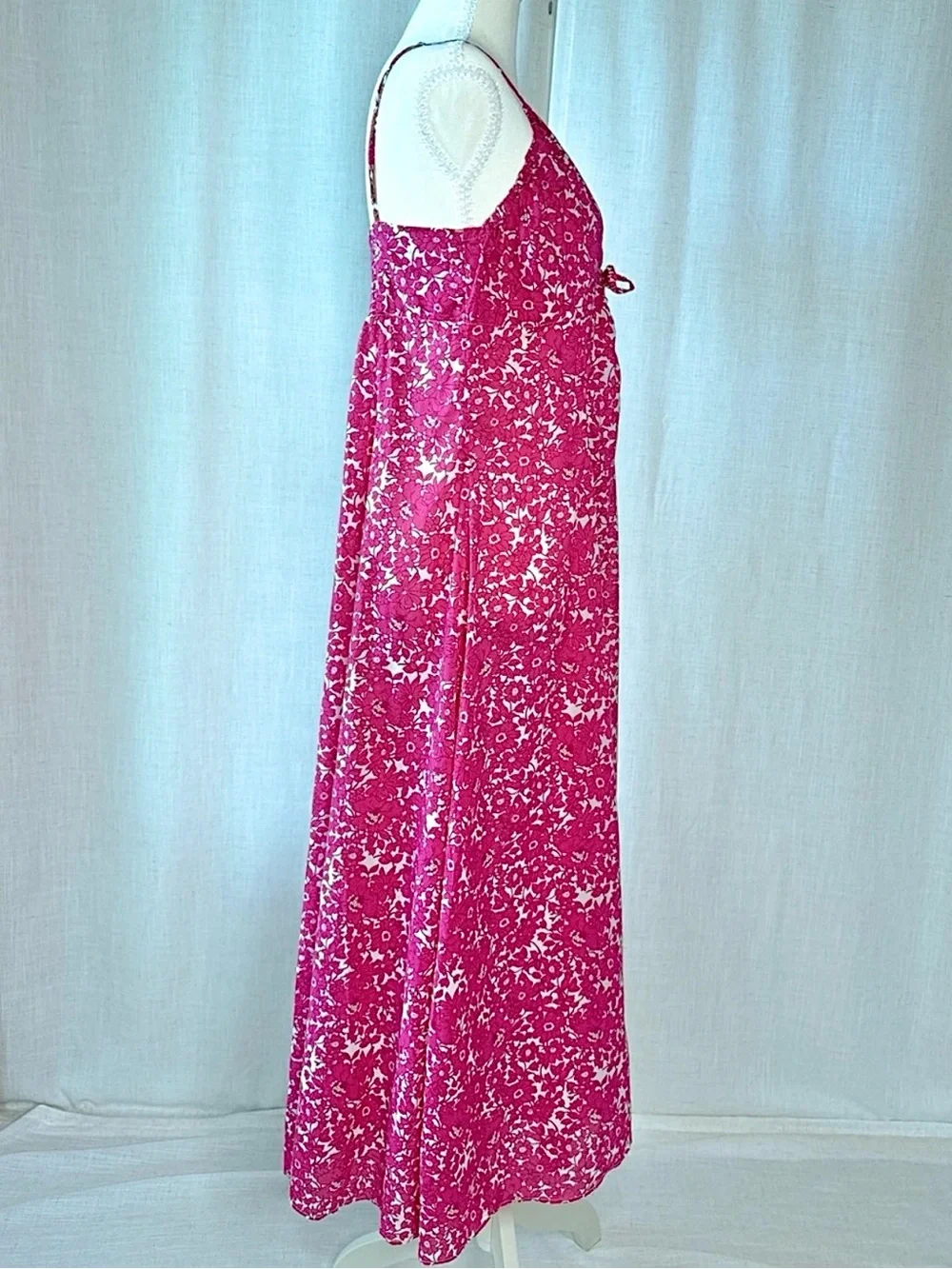 J.Crew Cotton Voile Keyhole Cover-Up Maxi Dress Blushing Meadow Festival Pink M